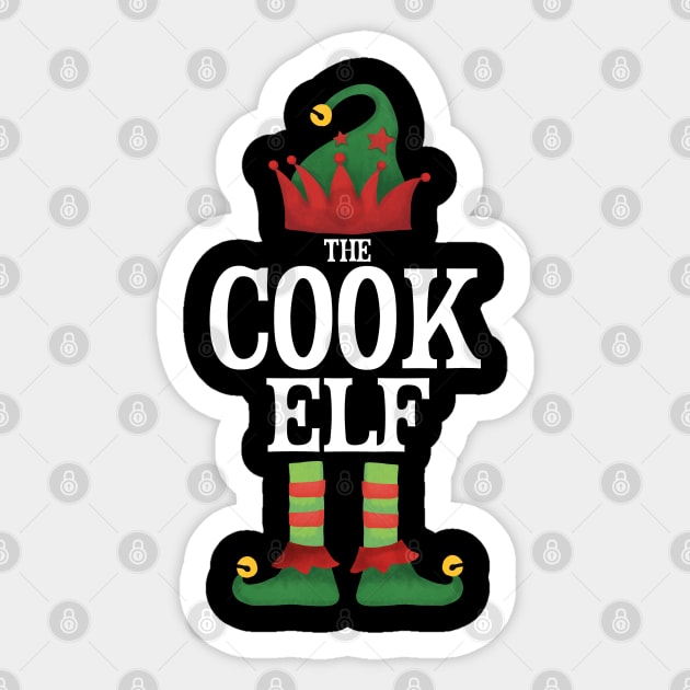 Cook Elf Matching Family Group Christmas Party Pajamas Sticker by uglygiftideas